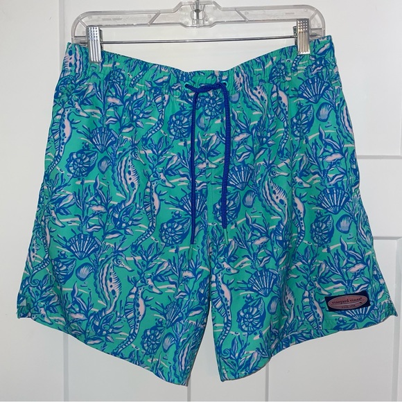 Vineyard Vines Chappy Swim Shorts Seahorse Print - Picture 1 of 5